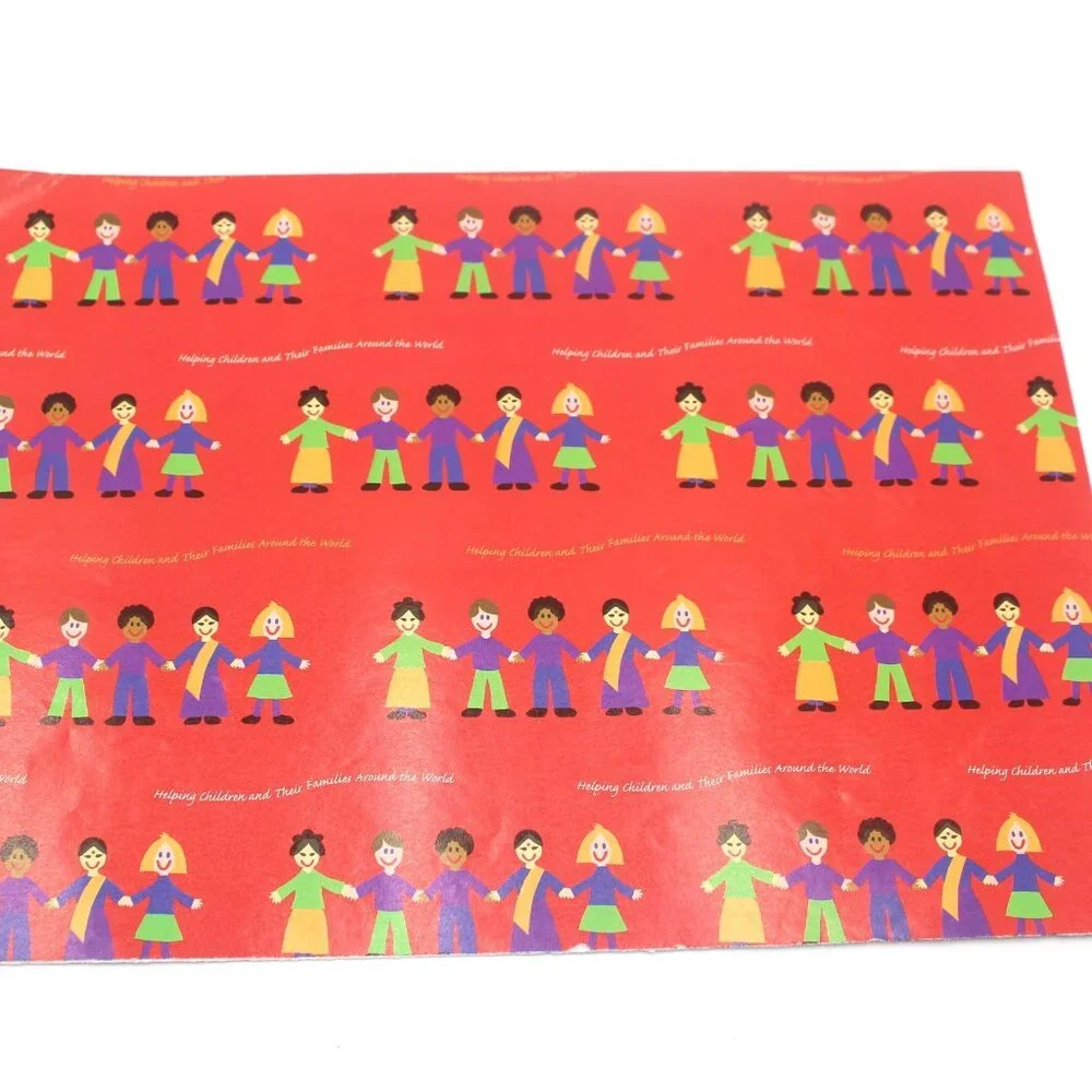 Children Of The World Kids Vintage Gift Wrapping Sheet Childrens Federation 1994